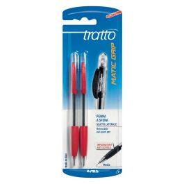 BLISTER CON 2 PENNE TRATTO MATIC GRIP ROSSO : vendita online BLISTER CON 2  PENNE TRATTO MATIC GRIP ROSSO in offerta