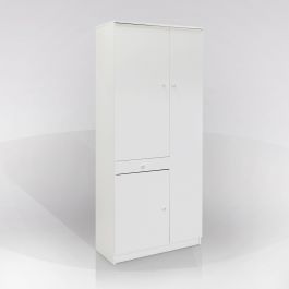 Armadio multiuso 78x190 h cm in legno bianco con 3 ripiani e vano