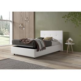 Letto 120 Gallipoli Gihome ® ecopelle bianco nero moderno piazza e mezza