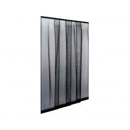 Zanzariera per porta 140x250 cm due veli in poliestere Nero