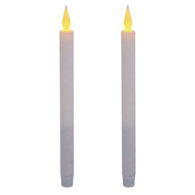 SET 2 CANDELE BIANCHE A LED D. 2.10CM H. 28CM in vendita online