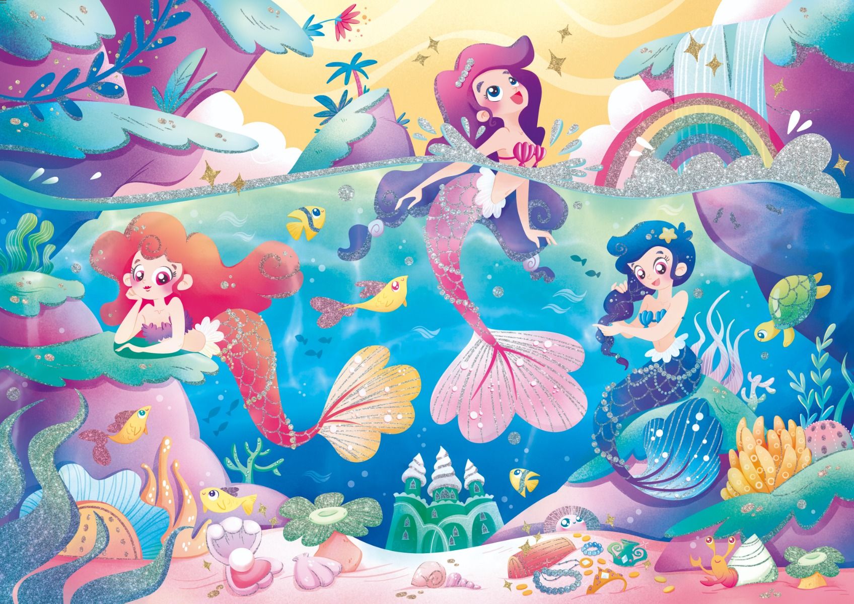 PUZZLE 104 PEZZI GLITTER UNDER THE SEA: vendita online PUZZLE 104 PEZZI  GLITTER UNDER THE SEA in offerta