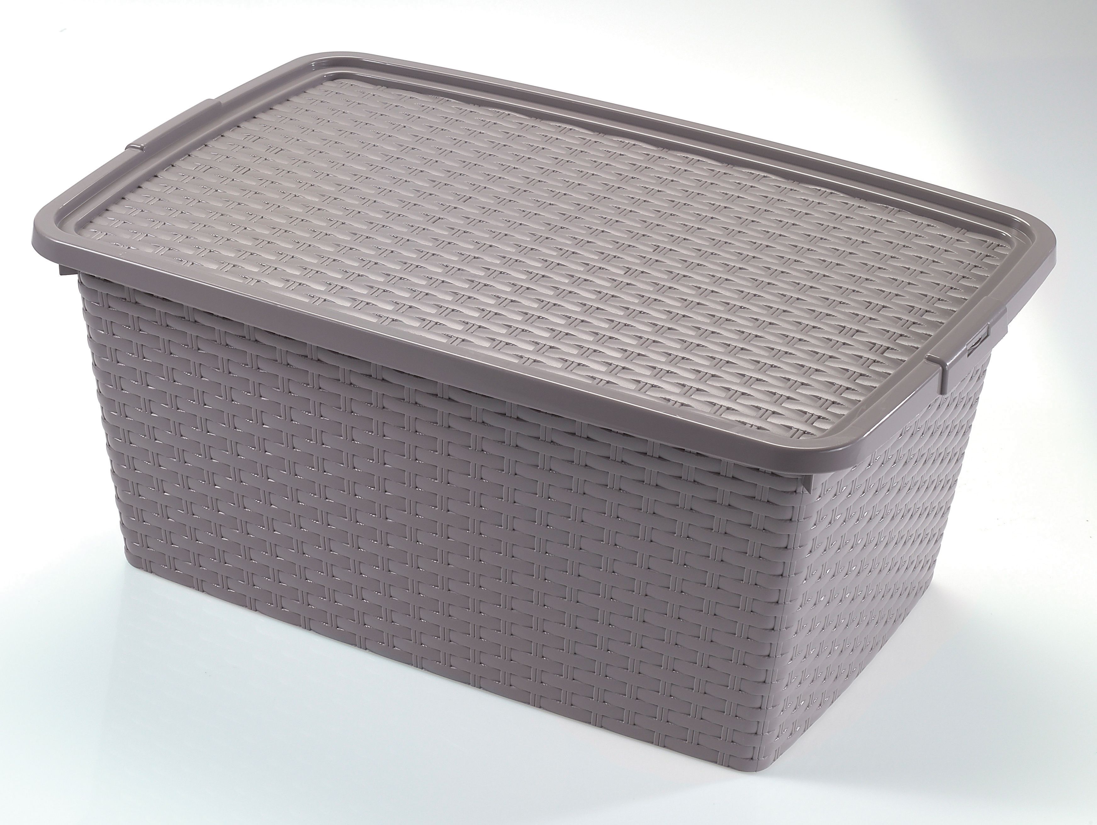 CONTENITORE INTRIGO BOX IN PLASTICA CON COPERCHIO 10LT 33X23X16CM BIANCO