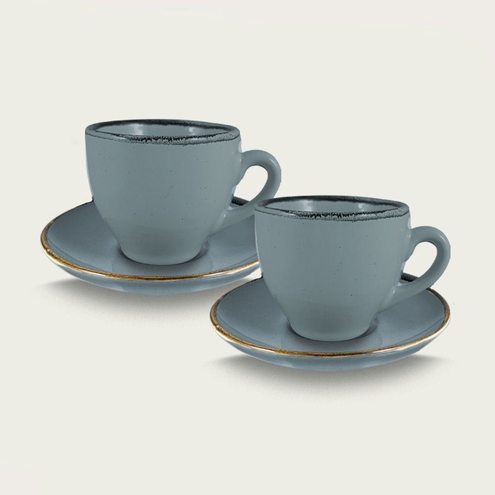 SET 2 TAZZE CAPPUCCINO CON PIATTO FANGO