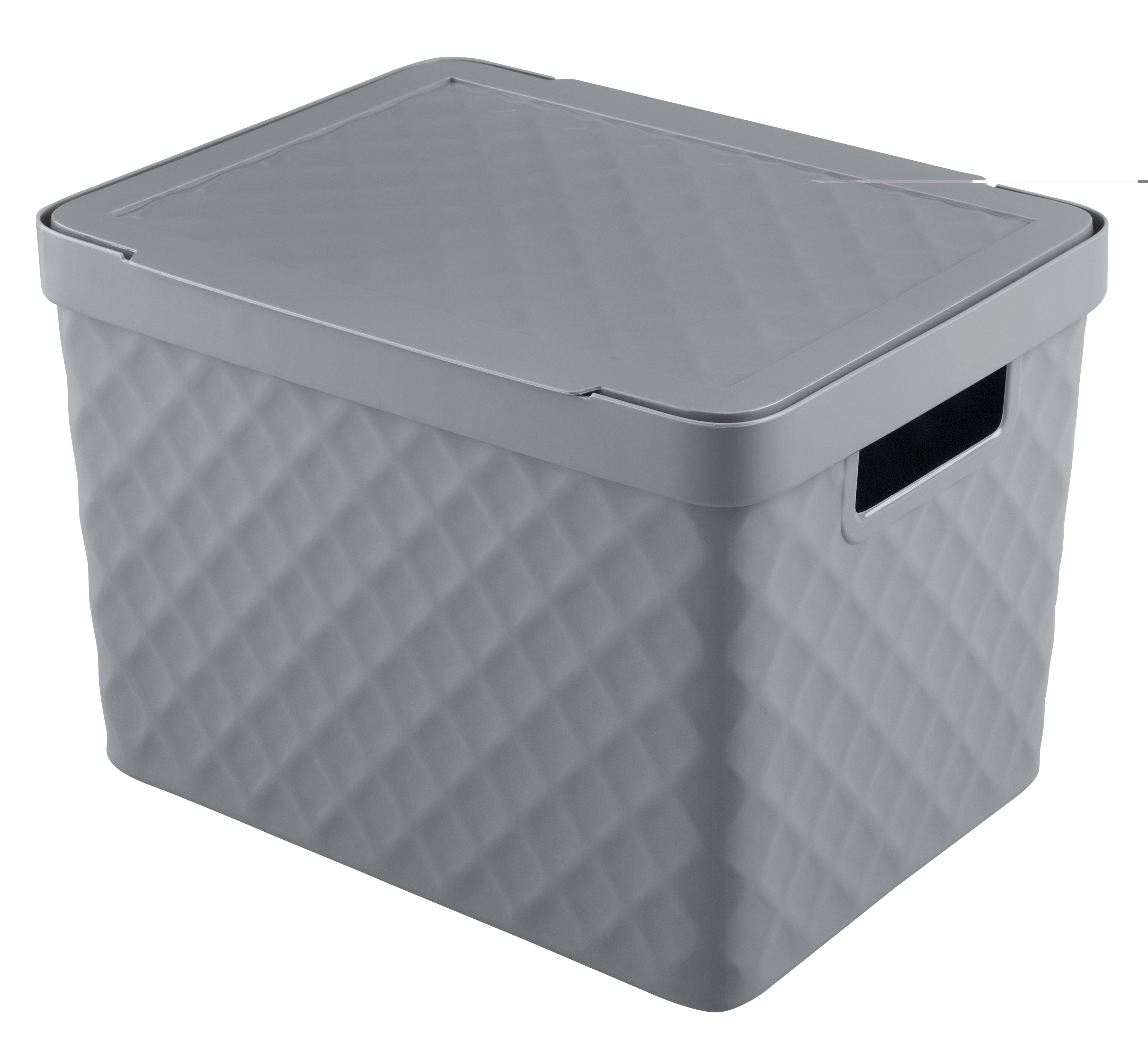 CONTENITORE CLIP BOX IN PLASTICA CON COPERCHIO E RUOTE LT 75 60X40X40CM  TRASPARENTE