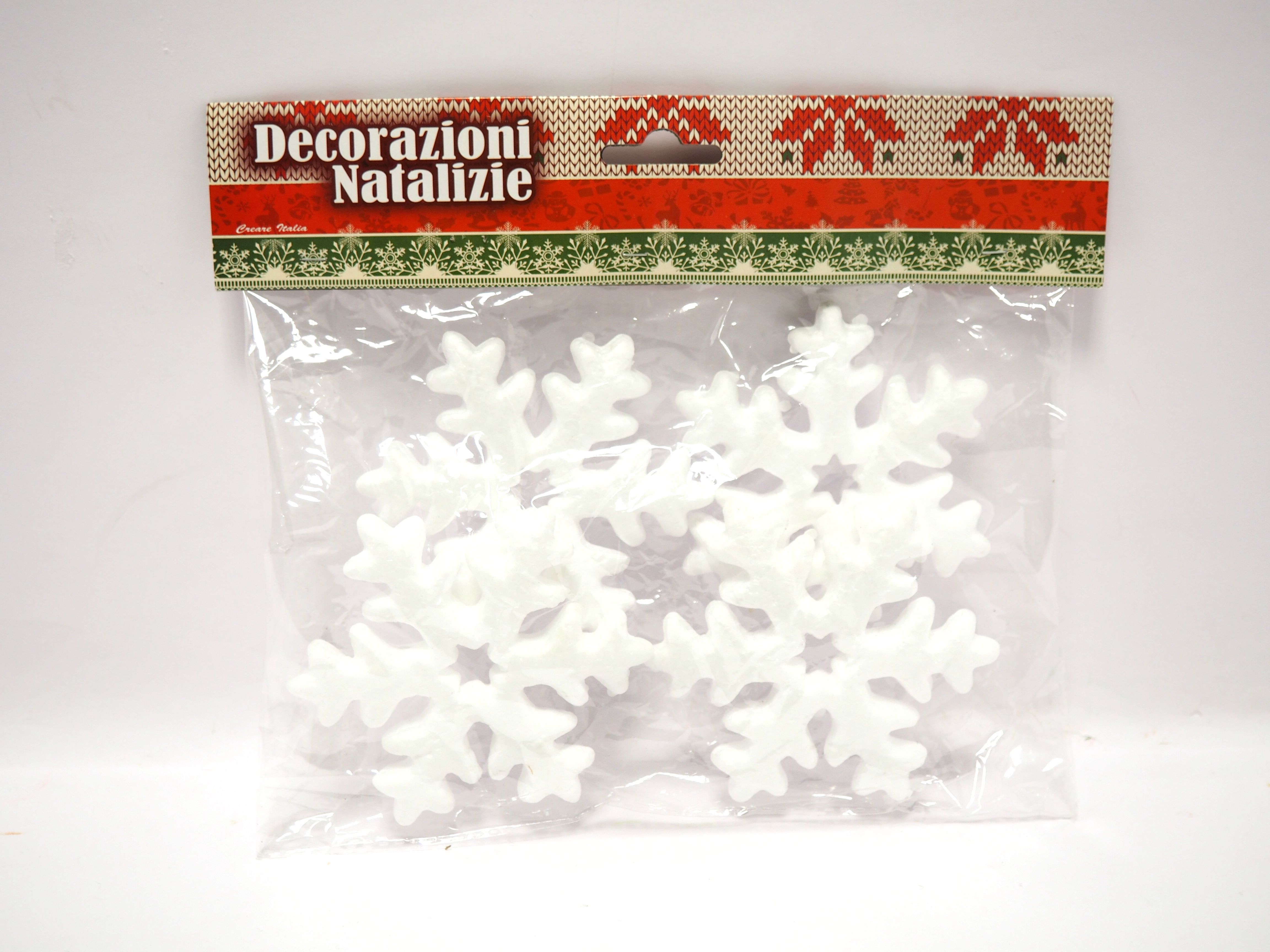 SET 4 FIOCCHI DI NEVE IN POLISTIROLO BIANCO D. 10CM in vendita online