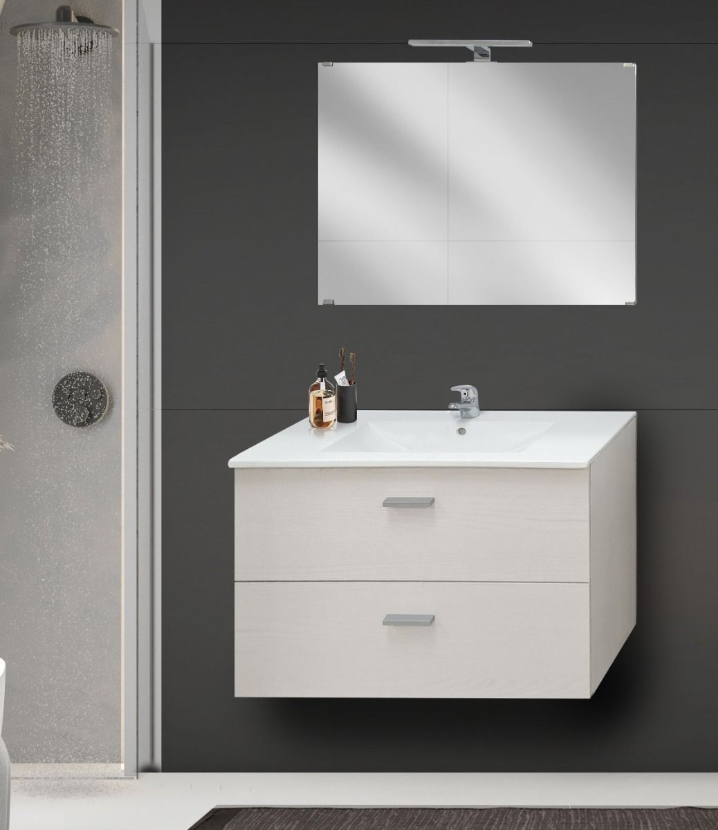 BAGNO COMPLETO MOD. ALICE CM 81 OLMO BIANCO