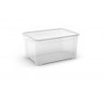 Contenitore multiuso t-box, xxl, in plastica trasparente, impilabile, con  ruote, cm 79,5x58xh.43,5