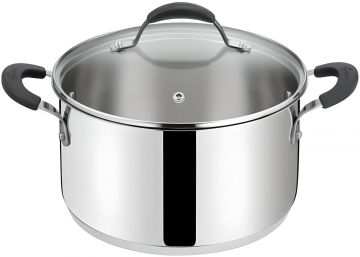 LAGOSTINA - CASSERUOLA FONDA TEMPRA INOX CON COPERCHIO 2 MANICI D 20CM