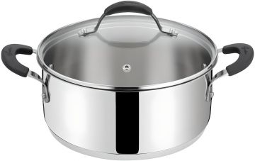 LAGOSTINA - CASSERUOLA FONDA TEMPRA INOX CON COPERCHIO 2 MANICI 26CM