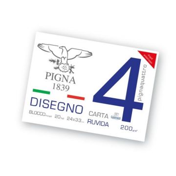 BLOCCO 4 ANGOLI PIGNAQUATTRO FF.20 CARTA RUVIDA F.TO 24X33