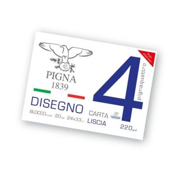 BLOCCO 4 ANGOLI PIGNAQUATTRO FF.20 CARTA LISCIA F.TO 24X33