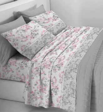 COMPLETO LETTO MATRIMONIALE IN FLANELLA NUVOLA ASTER ASS.