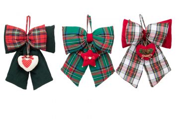 FIOCCO DECORATIVO CHRISTMAS TARTAN ASSORTITO