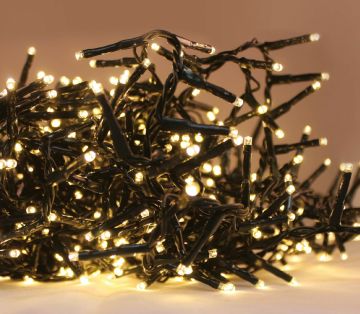 LUCI DI NATALE 560 LED A GRAPPOLO BIANCO CALDO CON TRASFORMATORE 11.2+5MT