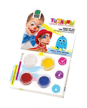 KIT TRUCCO AD ACQUA CLOWN CON PENNELLO