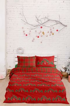 PARURE COPRIPIUMINO IN COTONE CHRISTMAS TARTAN 2P