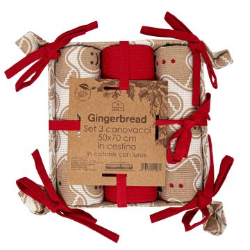 SET 3 STROFINACCI CESTINO LUREX GINGER BREAD (NA24)