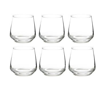 SET 6 BICCHIERI DA ACQUA IN VETRO TRASPARENTE LINEA ELAYA 34CL 