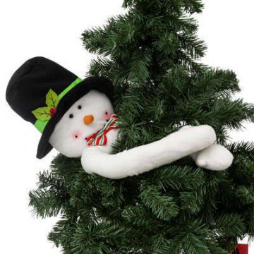 DECORAZIONE PER ALBERO CON PUPAZZO DI NEVE H. 38CM