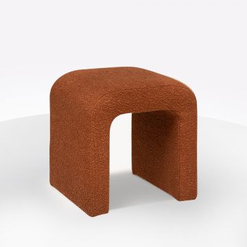 POUF SEVI TESSUTO EFFETTO BOUCLE AMBRA