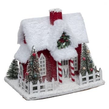 DECORAZIONE CASA BABBO NATALE IN CARTA/ POLYESTERE 24X18.5 H 25.5CM