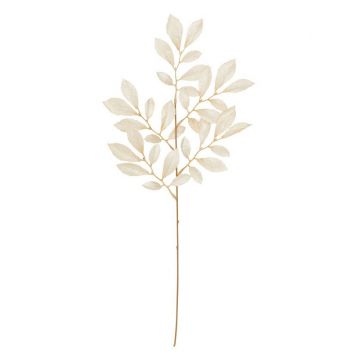 RAMO CON FOGLIE METALLIZZATE BEIGE H. 74CM