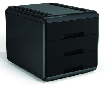 ARDA - MINI CASSETTIERA MYDESK 17.7X25.4X17CM ANTRACITE E NERO