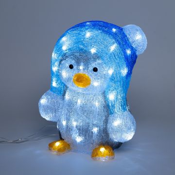 PINGUINO IN ACRILICO 60 LED 26.5X25.5 H 33CM