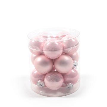 CONFEZIONE 15 PALLINE IN VETRO ROSA LUCIDE/OPACHE D. 3CM