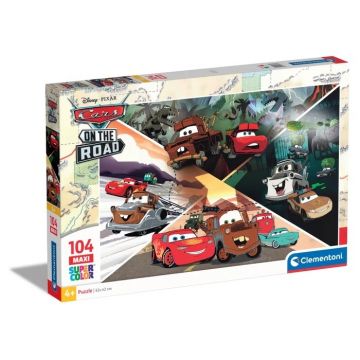 CLEMENTONI SUPERCOLOR - PUZZLE 104 PEZZI CARS ON THE ROAD