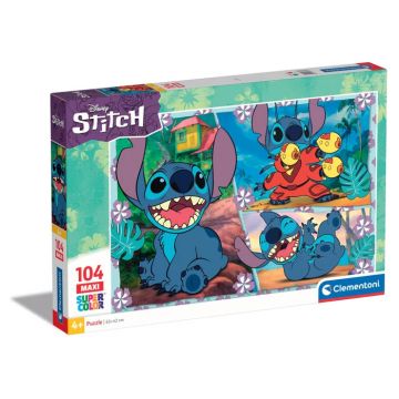 CLEMENTONI SUPERCOLOR - PUZZLE 104 MAXI PEZZI DISNEY STITCH