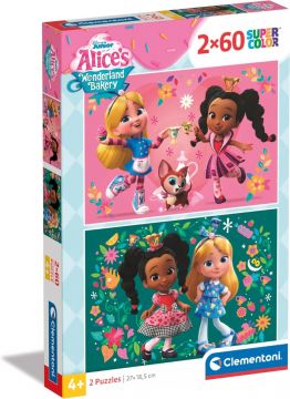 CLEMENTONI SUPERCOLOR - PUZZLE 2X60 DISNEY ALICE BAKERY