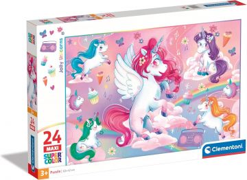 CLEMENTONI SUPER COLOR  - PUZZLE 24 MAXI PEZZI JOLLY UNICORNS