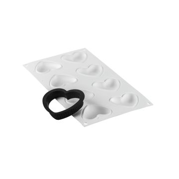 STAMPO IN SILICONE KIT MINI TARTE PETIT AMOUR C/8 ANELLI CUORE