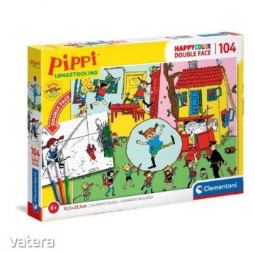 PUZZLE 104 DOUBLE FACE COLOURING  PIPPI LONGSTOCKING