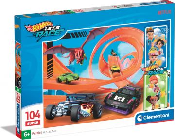 CLEMENTONI SUPER - PUZZLE 104 PEZZI HOTWHEELS