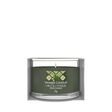 YANKEE CANDLE - CANDELA VOTIVE IN VETRO OLIVE AND CYPRESS