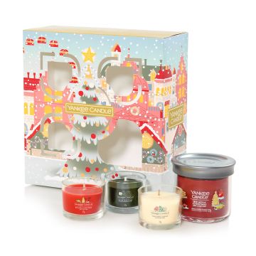 YANKEE CANDLE - CONFEZIONE REGALO TUMBER PICCOLO E 3 VOTIVE IN VETRO AW2