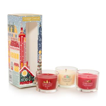 YANKEE CANDLE - CONFEZIONE REGALO 3 VOTIVE IN VETRO AXMAS