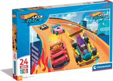 CLEMENTONI SUPERCOLOR - PUZZLE 24 MAXI PEZZI HOTWHEELS