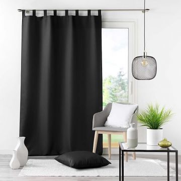 LINEA ESSENTIEL - TENDA CON PASSANTI IN POLIESTERE UNITO 140X260CM NERO