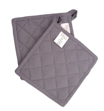 LINEA CHOU - COPPIA PRESINE IN COTONE TRAPUNTATO CM 18X18 GRIGIO