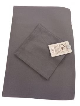 LINEA CHOU - SET AMERICANO IN COTONE TRAPUNTATO GRIGIO