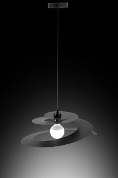 LAMPADARIO SPIRALE D. 50CM NERO - 1XE27 MAX 42W