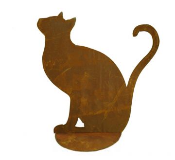 GATTO FERRO CUORE C/BASE 35CM