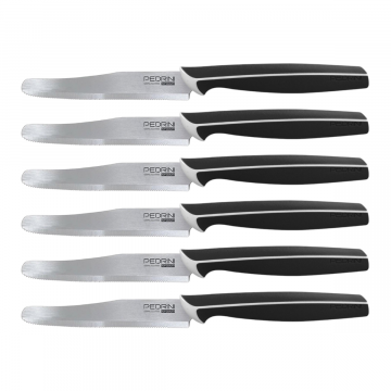 SET 6 COLTELLI DA TAVOLA NERI LINEA MASTER 10.5CM