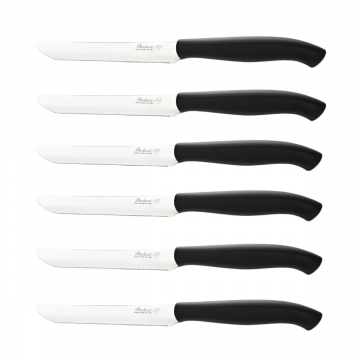 SET 6 COLTELLI DA TAVOLA LINEA GENIUS NERI 11CM