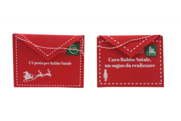 LETTERA DI BABBO NATALE CON SLITTA IN FELTRO ROSSO 18X13X0.3CM ASSORTITO