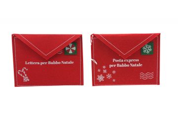 LETTERA DI BABBO NATALE EXPRESS IN FELTRO ROSSO 26X16X0.2CM ASSORTITO